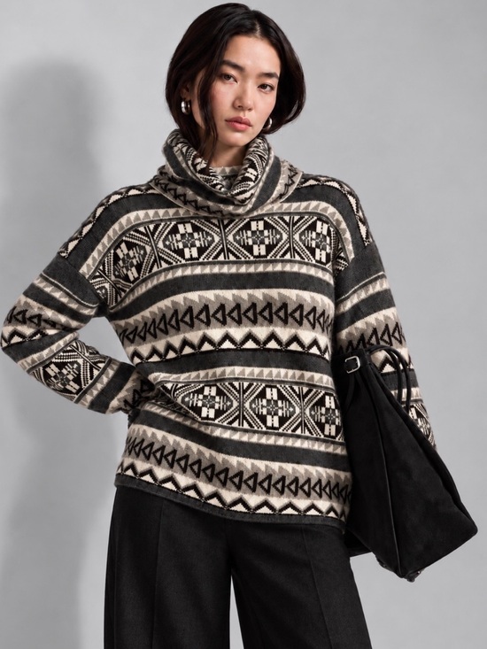 Ralph Lauren Sweaters - Vintage Ralph Lauren LRL Fair Isle Wool Funnel Neck Sweater XS